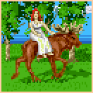 Frau auf einem Elch ~ Lady Riding a Moose ~ Девушка на олене