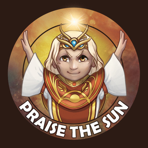 Praios — Praise the sun (brown background)